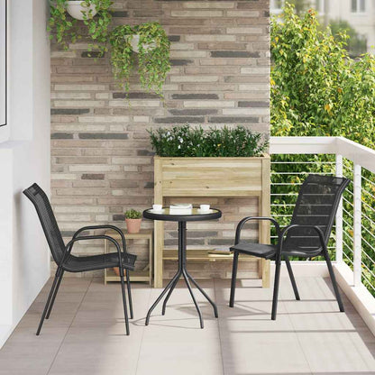 Garten Bistro Set 3 pcs Schwarz Stahl