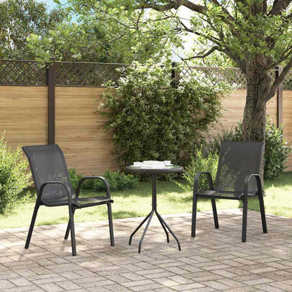 Garten Bistro Set 3 pcs Schwarz Stahl