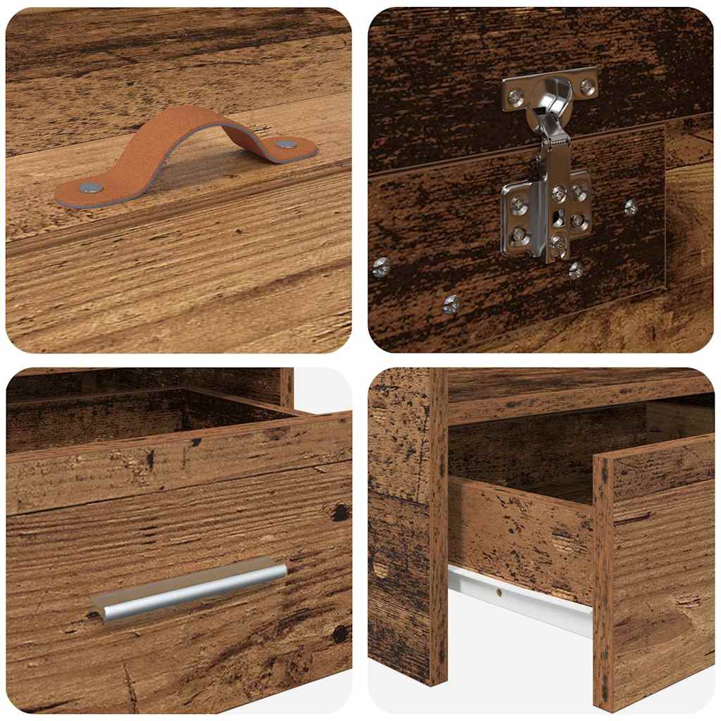 Bettrahmen mit Kopfteil Altholz 100 x 200 cm Holzwerkstoff