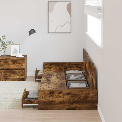 Bettrahmen mit Kopfteil Altholz 90 x 200 cm Holzwerkstoff