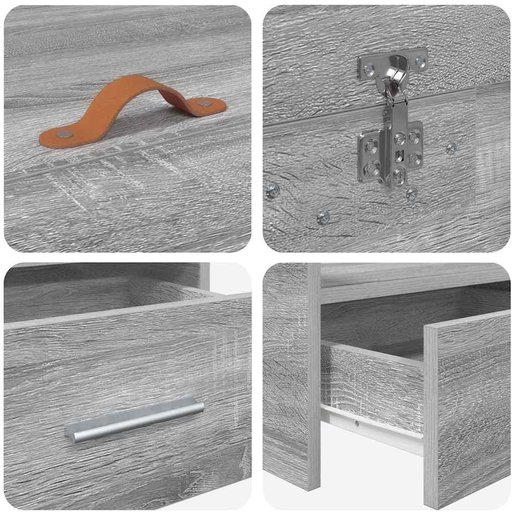 Bettrahmen mit Kopfteil Graues Sonoma 80 x 200 cm Holzwerkstoff