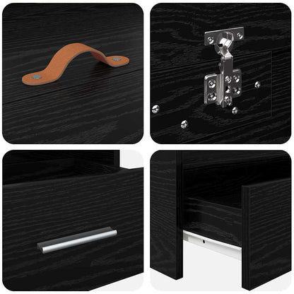 Bettrahmen Schwarz Eichen-Optik 80 x 200 cm Holzwerkstoff