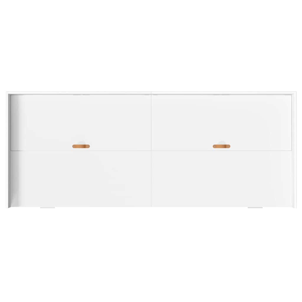 Bettrahmen mit Kopfteil Weiß 70 x 190 cm Holzwerkstoff