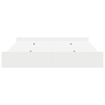 Aufbewahrungsbettgestell Weiß 200 x 200 cm Holzwerkstoff