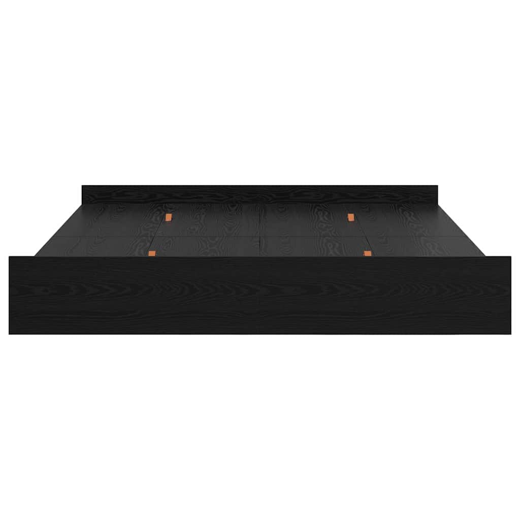 Aufbewahrungsbettgestell Schwarz Eichen-Optik 200 x 200 cm