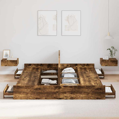Aufbewahrungsbettgestell Geräucherte Eiche 200 x 200 cm