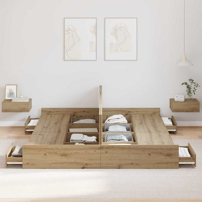 Aufbewahrungsbettgestell Artisan-Eiche 200 x 200 cm