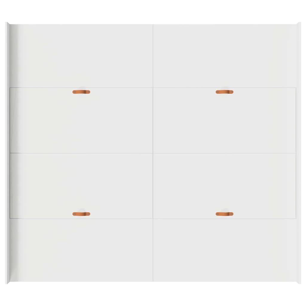 Aufbewahrungsbettgestell Weiß 180 x 200 cm Holzwerkstoff