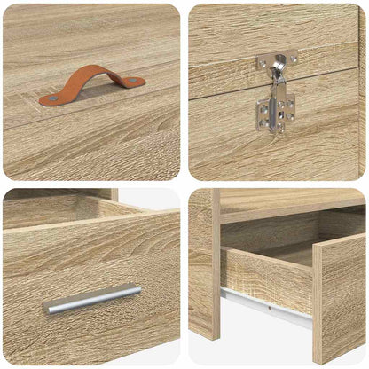 Aufbewahrungsbettgestell mit Kopfteil Sonoma-Eiche 180 x 200 cm