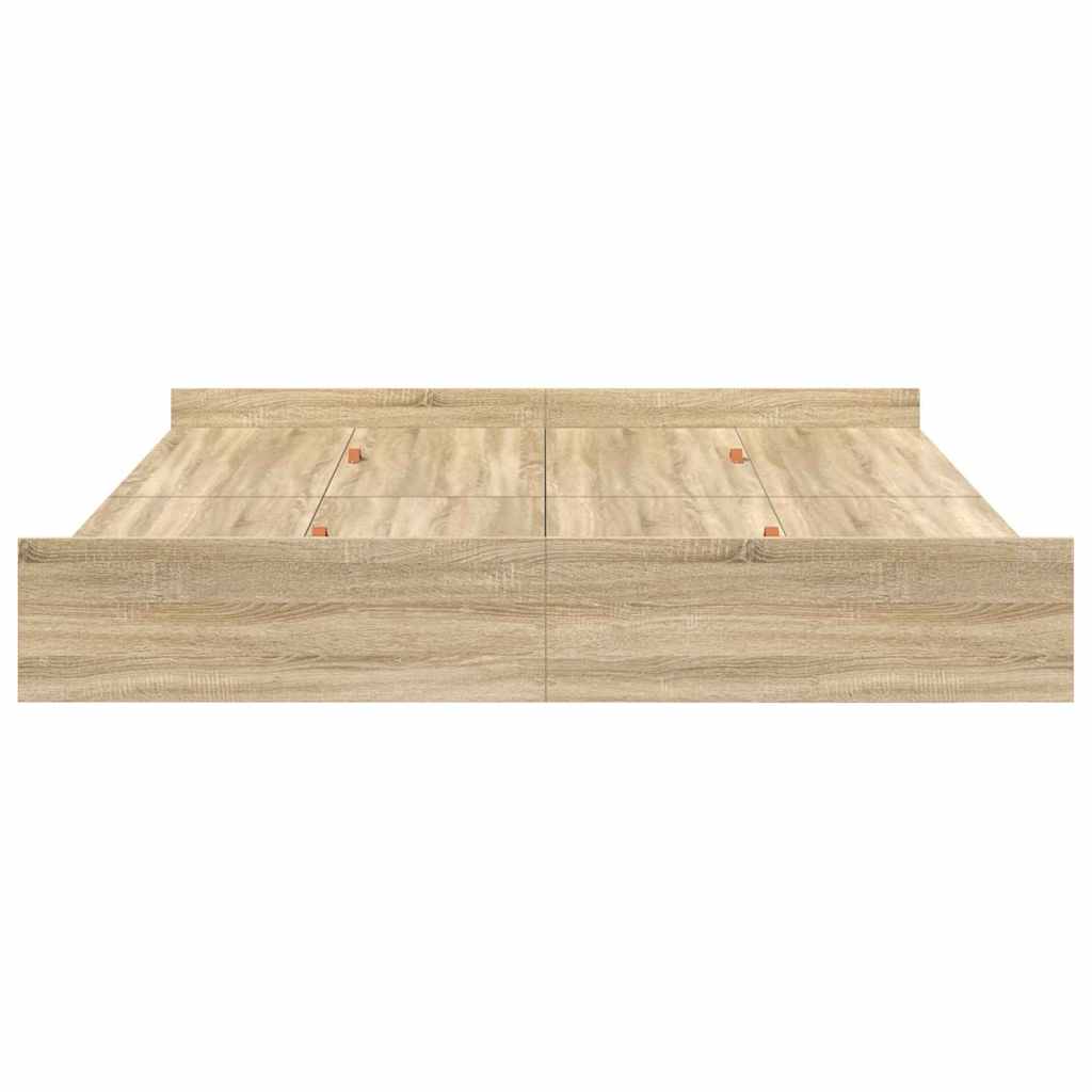 Aufbewahrungsbettgestell mit Kopfteil Sonoma-Eiche 180 x 200 cm