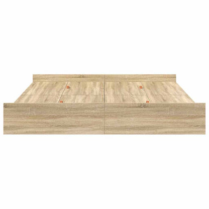 Aufbewahrungsbettgestell mit Kopfteil Sonoma-Eiche 180 x 200 cm