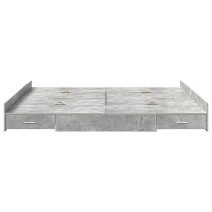 Aufbewahrungsbettgestell Beton Grau 180 x 200 cm Holzwerkstoff