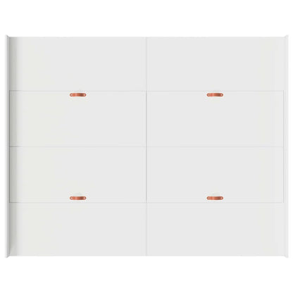 Aufbewahrungsbettgestell Weiß 150 x 200 cm Holzwerkstoff