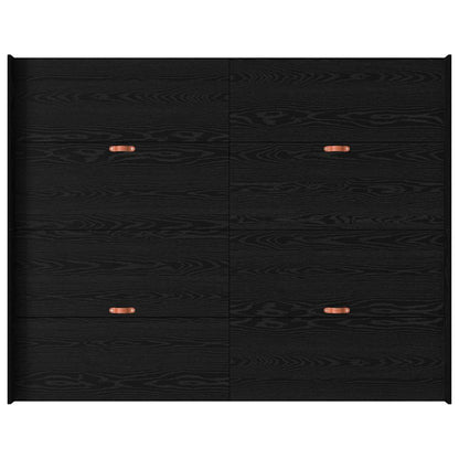 Aufbewahrungsbettgestell Schwarz Eichen-Optik 140 x 200 cm