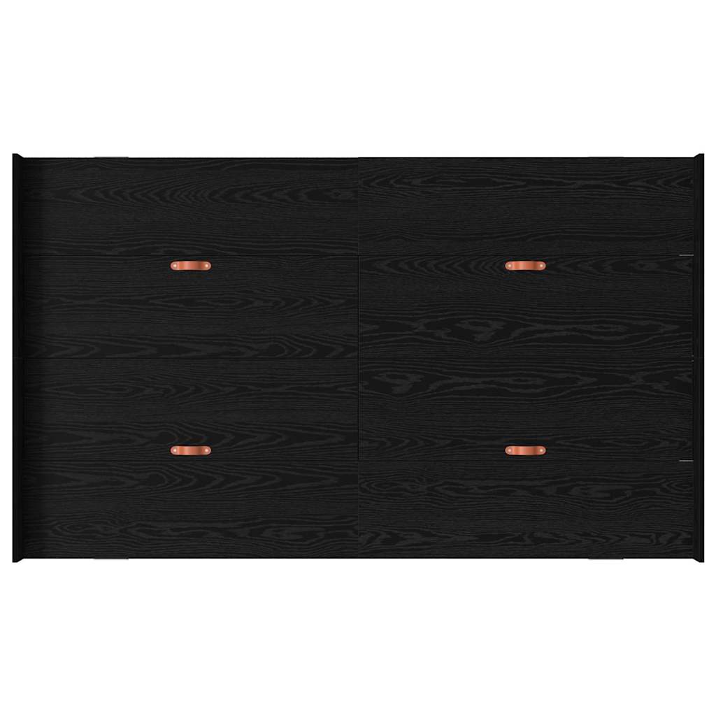 Aufbewahrungsbettgestell Schwarz Eichen-Optik 120 x 200 cm