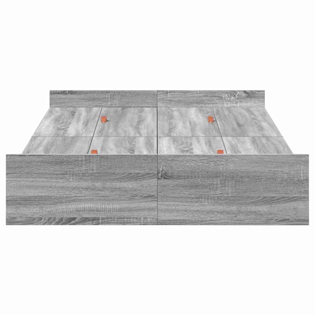 Aufbewahrungsbettgestell Graues Sonoma 120 x 200 cm