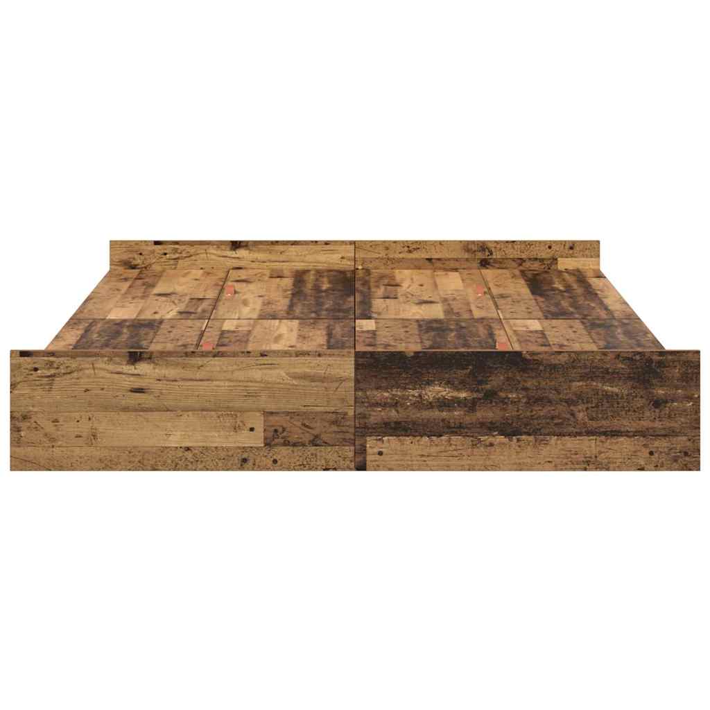 Aufbewahrungsbettgestell Altholz 140 x 190 cm Holzwerkstoff