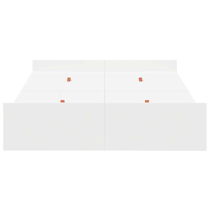 Aufbewahrungsbettgestell Weiß 120 x 190 cm Holzwerkstoff