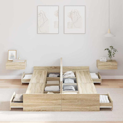 Aufbewahrungsbettgestell mit Kopfteil Sonoma-Eiche 120 x 190 cm