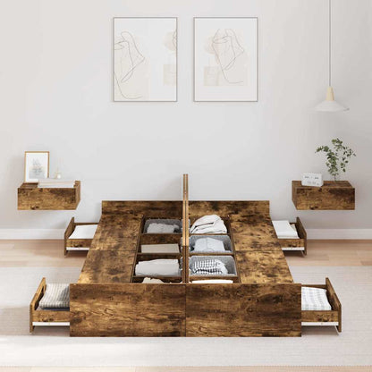 Aufbewahrungsbettgestell Geräucherte Eiche 120 x 190 cm