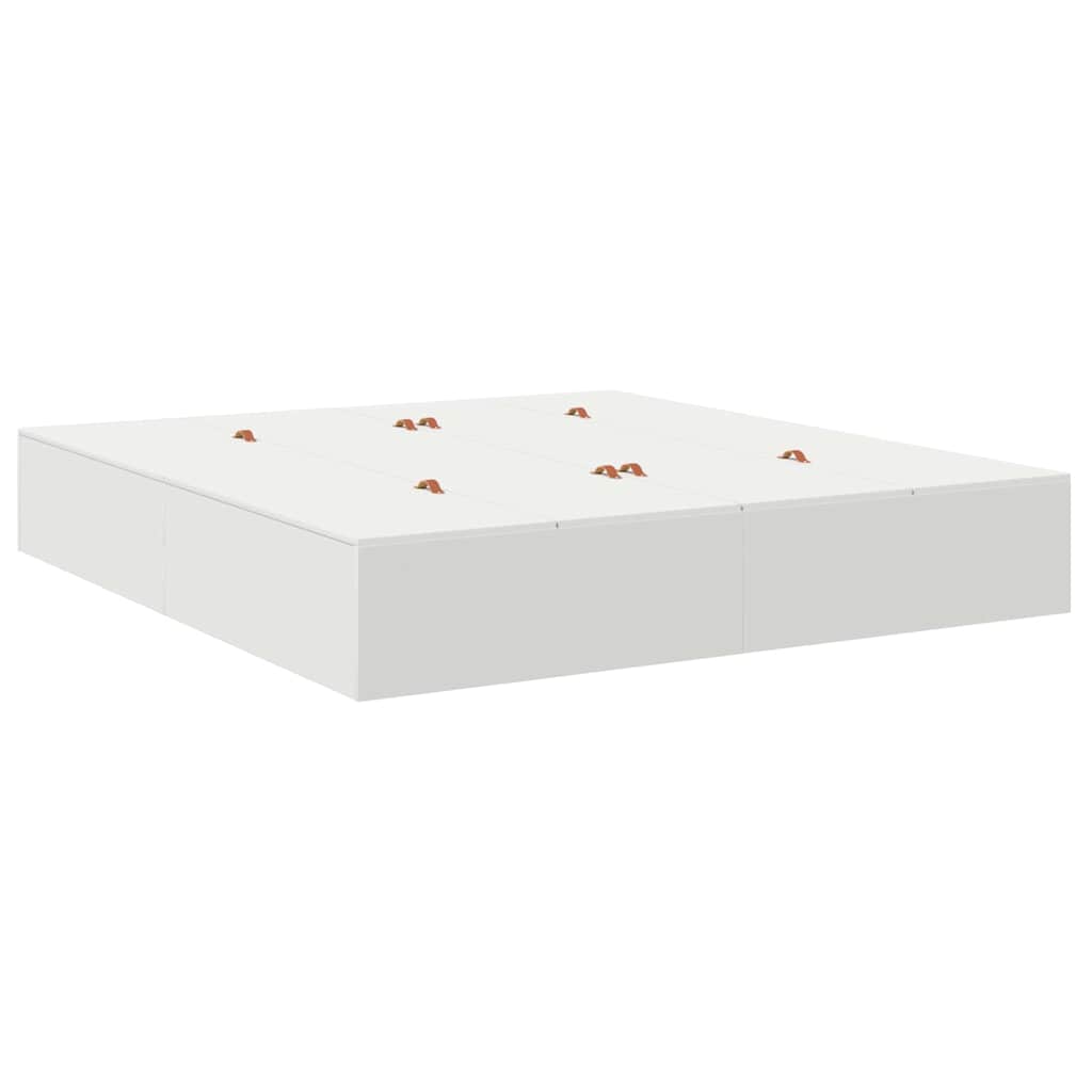 Aufbewahrungsbettgestell Weiß 180 x 200 cm Holzwerkstoff