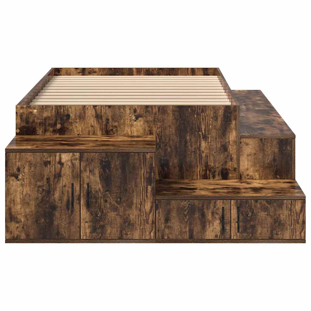 Aufbewahrungsbettgestell Geräucherte Eiche 100 cm Holzwerkstoff