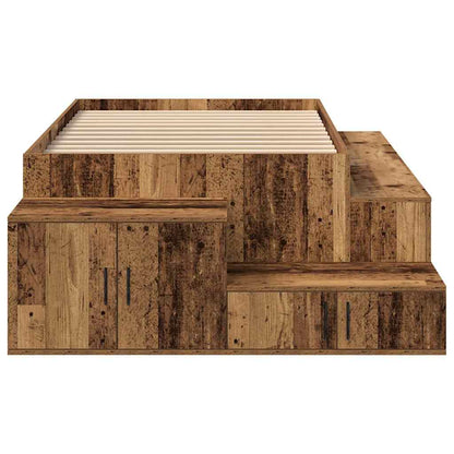 Aufbewahrungsbettgestell Altholz 90 cm Holzwerkstoff