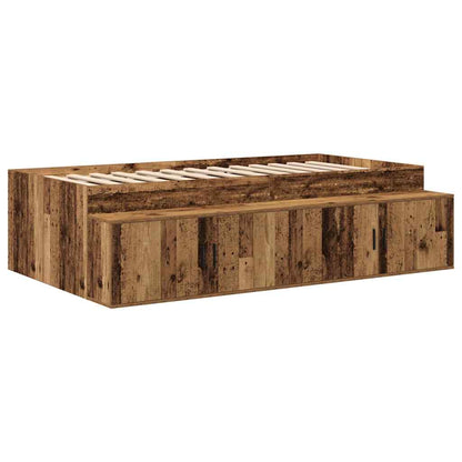 Aufbewahrungsbettgestell Altholz 90 cm Holzwerkstoff