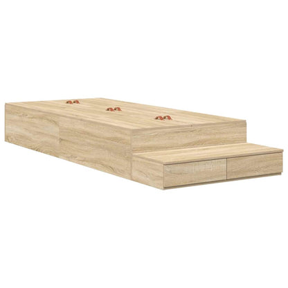Aufbewahrungsbettgestell Sonoma-Eiche 80 cm Holzwerkstoff