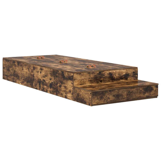 Aufbewahrungsbettgestell Geräucherte Eiche 80 cm Holzwerkstoff