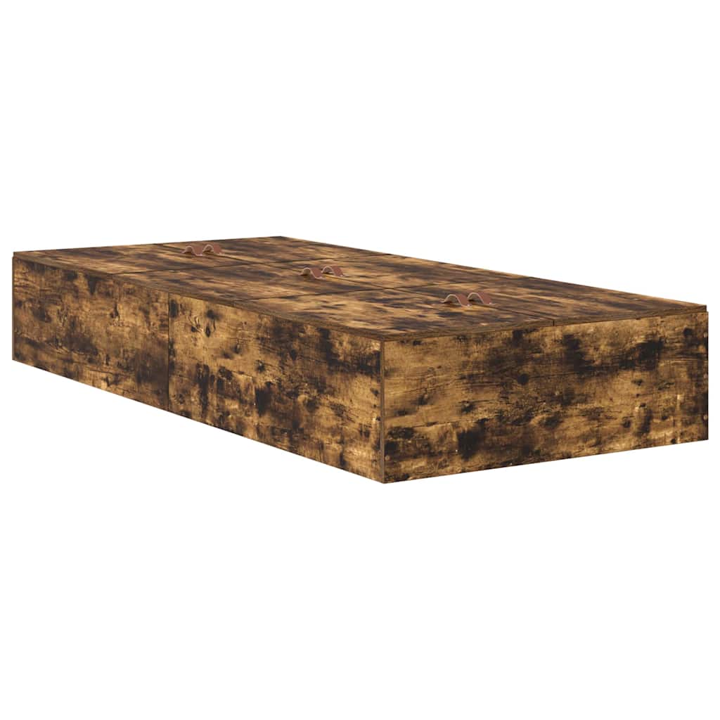 Aufbewahrungsbettgestell Geräucherte Eiche 80 cm Holzwerkstoff
