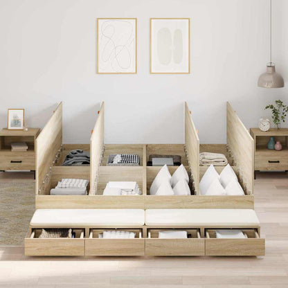 Aufbewahrungsbettgestell Sonoma-Eiche 200 cm Holzwerkstoff