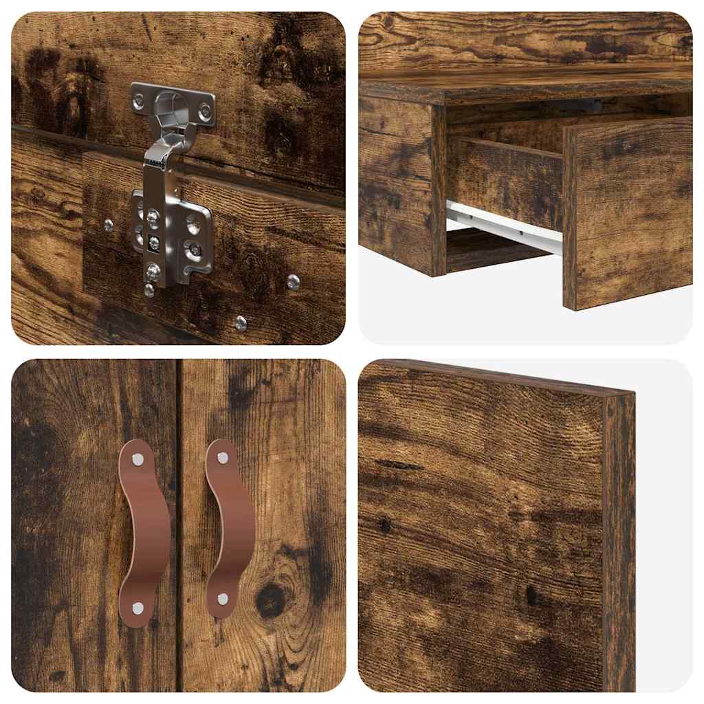 Aufbewahrungsbettgestell Geräucherte Eiche 120 cm Holzwerkstoff