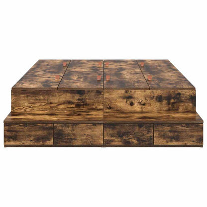 Aufbewahrungsbettgestell Geräucherte Eiche 120 cm Holzwerkstoff