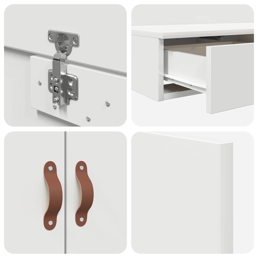 Aufbewahrungsbettgestell mit Speicher Weiß 140 cm Holzwerkstoff