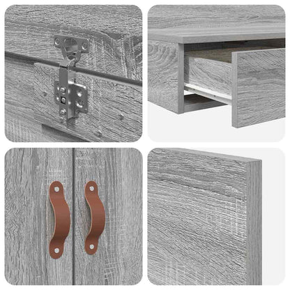 Aufbewahrungsbettgestell Graues Sonoma 140 cm Holzwerkstoff