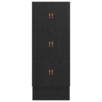 Aufbewahrungsbettgestell Schwarz Eichen-Optik 90 cm