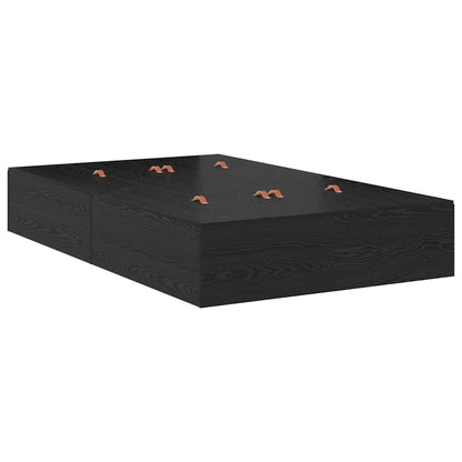 Aufbewahrungsbettgestell Schwarz Eichen-Optik 120 cm