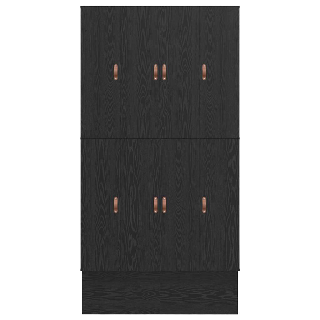 Aufbewahrungsbettgestell Schwarz Eichen-Optik 120 cm