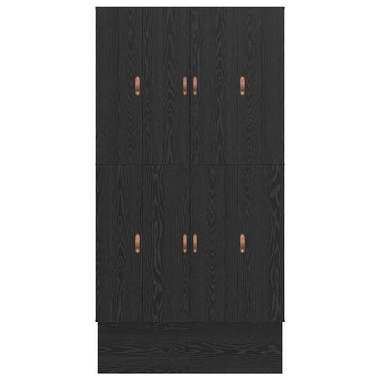 Aufbewahrungsbettgestell Schwarz Eichen-Optik 120 cm