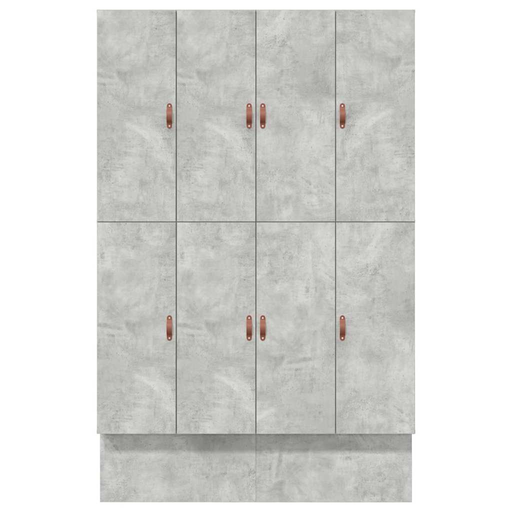 Aufbewahrungsbettgestell Beton Grau 140 cm Holzwerkstoff