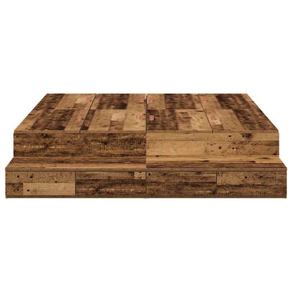 Aufbewahrungsbettgestell Altholz 140 cm Holzwerkstoff