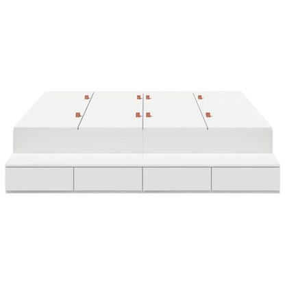 Aufbewahrungsbettgestell mit Speicher Weiß 135 cm Holzwerkstoff