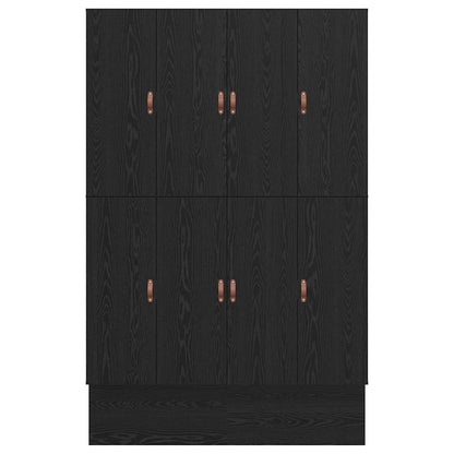 Aufbewahrungsbettgestell Schwarz Eichen-Optik 135 cm