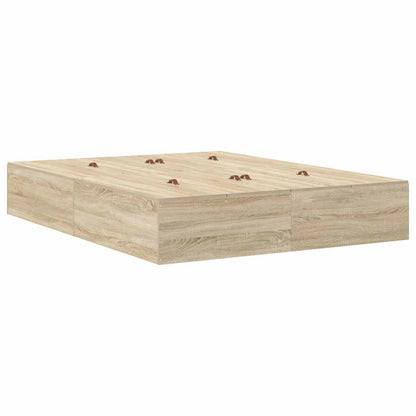Aufbewahrungsbettgestell Sonoma-Eiche 135 cm Holzwerkstoff
