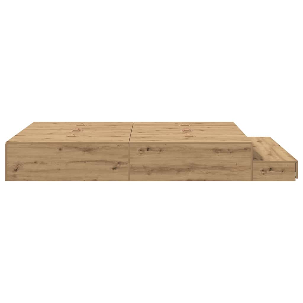 Aufbewahrungsbettgestell Artisan-Eiche 135 cm Holzwerkstoff