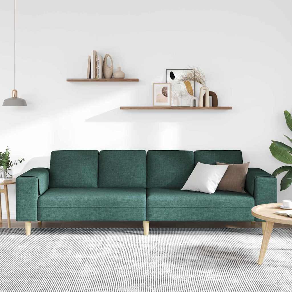 Sofa Set Dunkelgrün Stoff