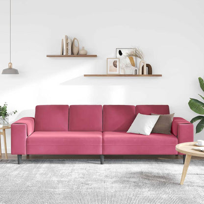 Sofa Set Weinrot Samt