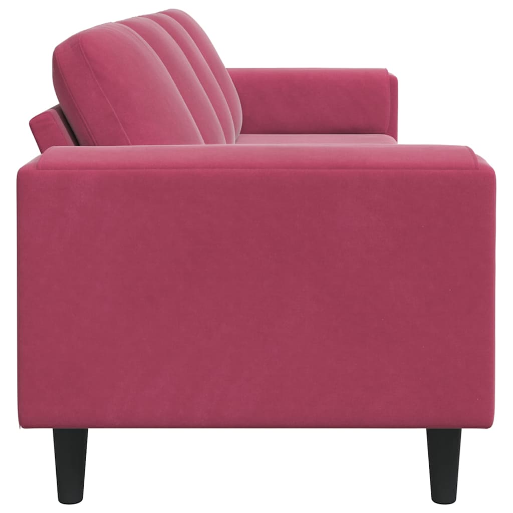 Sofa Set Weinrot Samt