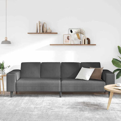 Stoffsofa mit Kissen Dunkelgrau Cordstoff